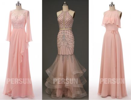 robe de soirée longue rose