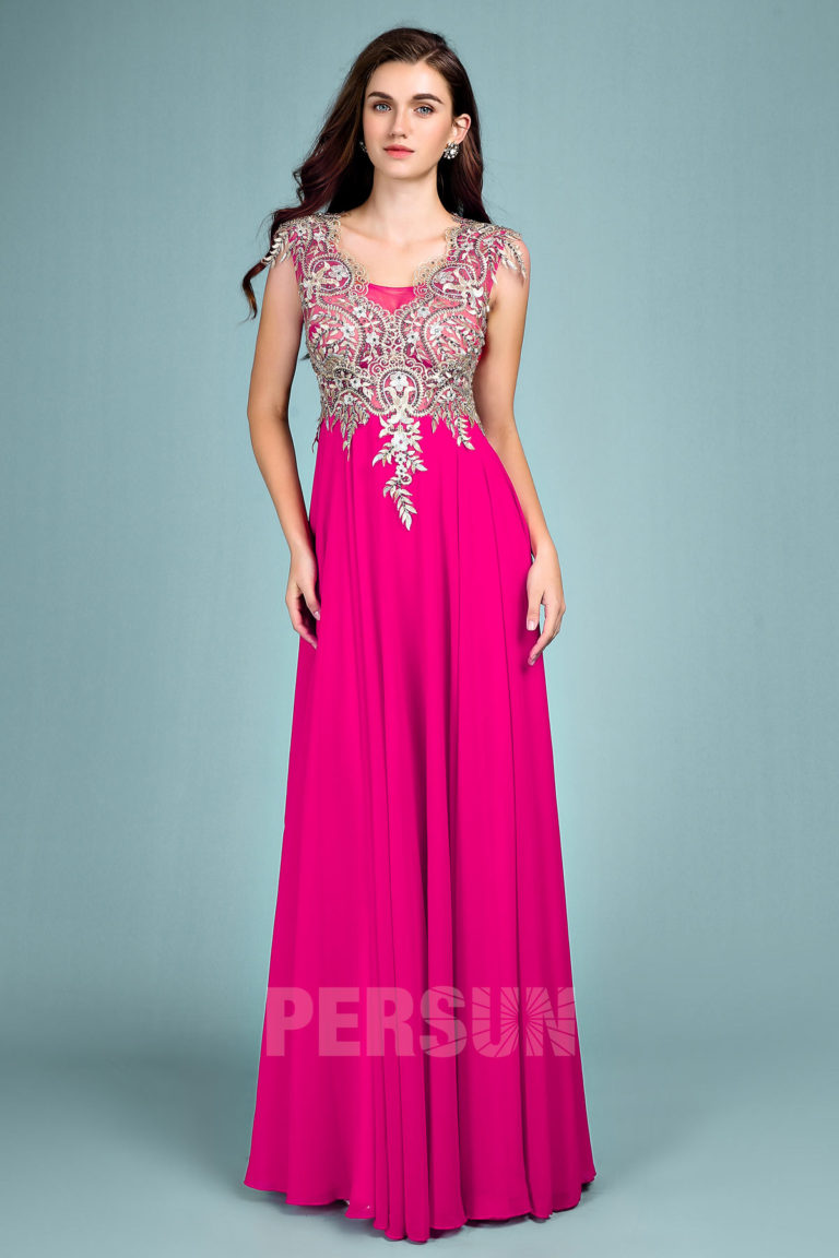 Robe De Soir¨¦e ¨¦l¨¦gante Rose Fuchsia 2019 Robe De Soirée Chic 